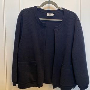 Vineyard Vines Open Front Navy Ribbed Cardigan (XL)